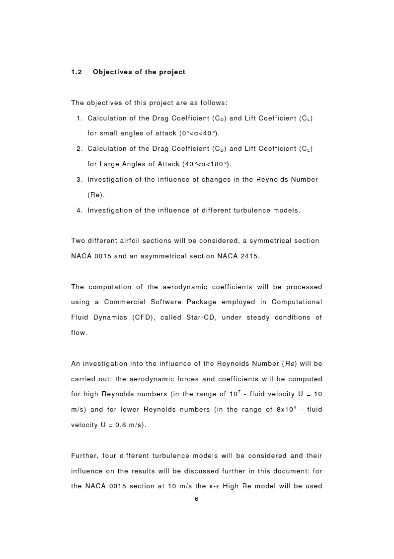 Anteprima della tesi: A Numerical Analysis of Water Flow past an Airfoil through 180° Angle of Attack, Pagina 4