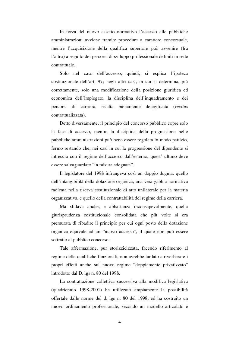 Anteprima della tesi: Le progressioni di carriera nel lavoro pubblico privatizzato, Pagina 2