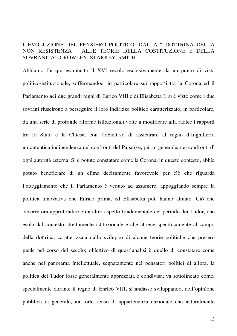 Anteprima della tesi: I Poteri della Corona e del Parlamento nel pensiero politico inglese del XVII secolo, Pagina 13