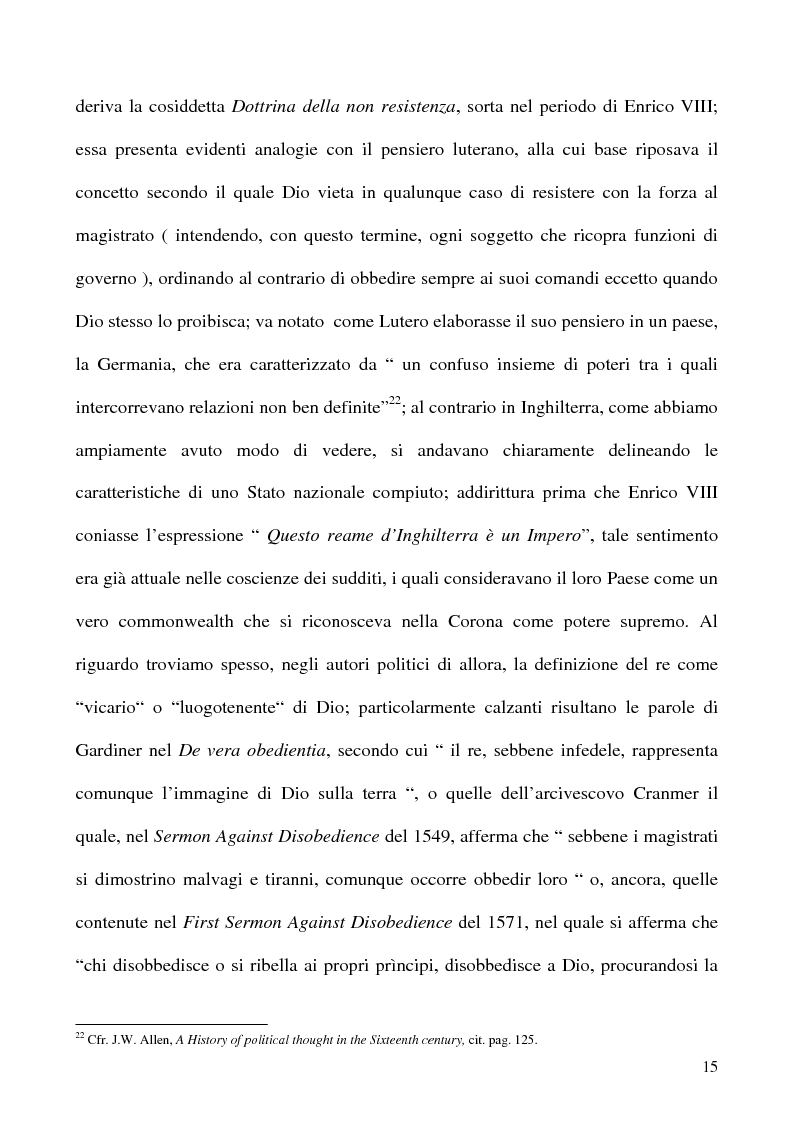 Anteprima della tesi: I Poteri della Corona e del Parlamento nel pensiero politico inglese del XVII secolo, Pagina 15