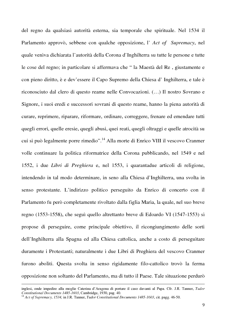 Anteprima della tesi: I Poteri della Corona e del Parlamento nel pensiero politico inglese del XVII secolo, Pagina 9
