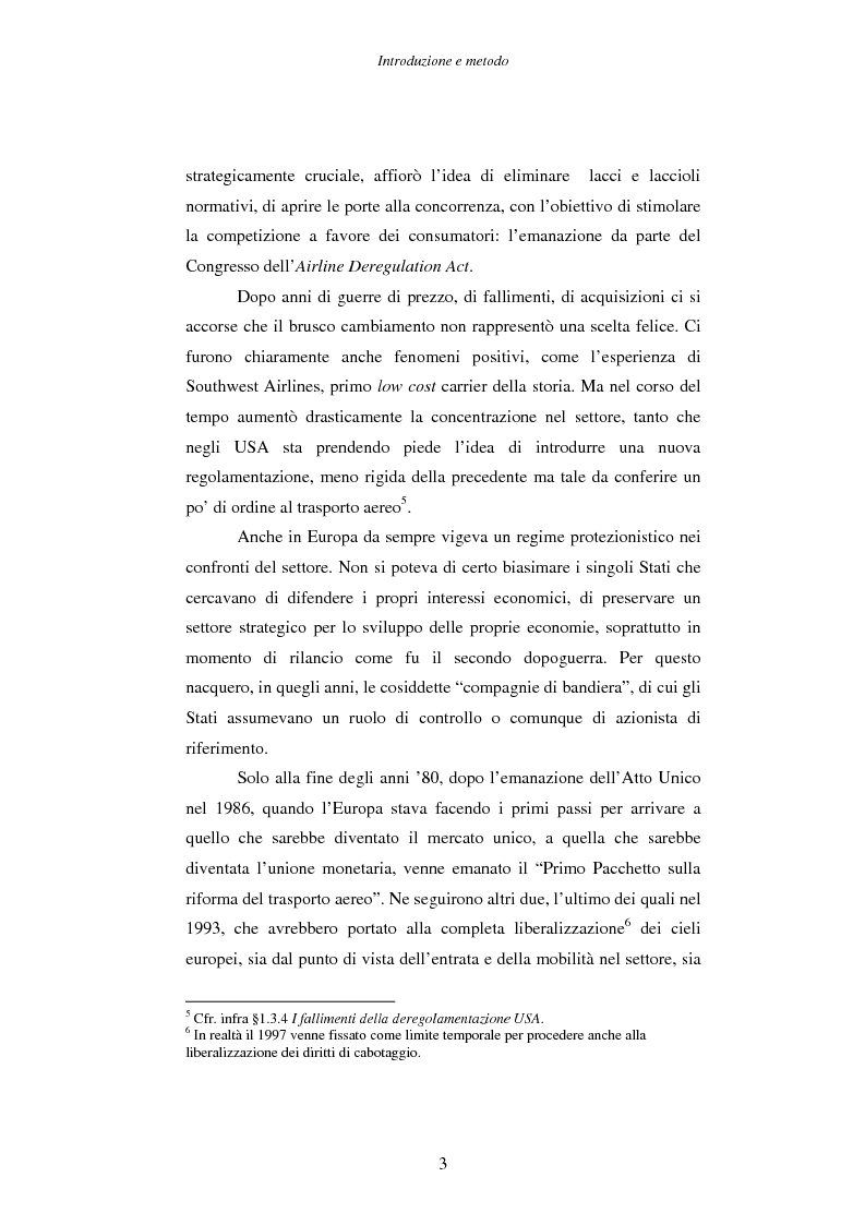 Anteprima della tesi: Strategie e performance delle compagnie aeree low cost. I casi Ryanair, Easyjet e Virgin Express., Pagina 3
