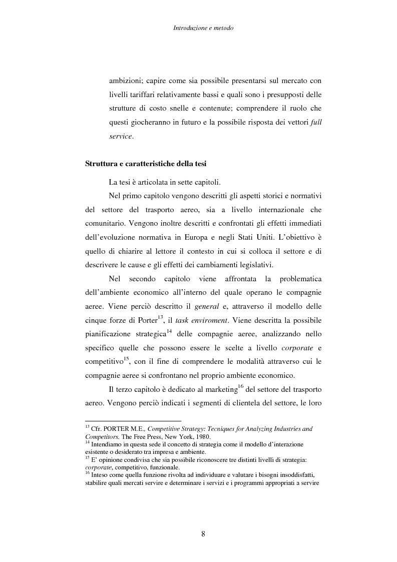 Anteprima della tesi: Strategie e performance delle compagnie aeree low cost. I casi Ryanair, Easyjet e Virgin Express., Pagina 8