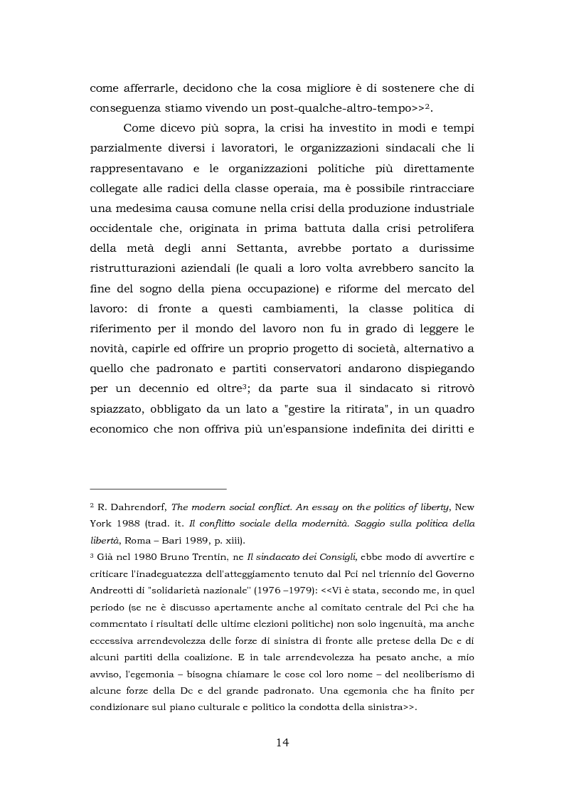 Anteprima della tesi: Comunicazione e rappresentanza nel sindacato. I rapporti con il lavoro, la società, i media. L'esperienza di Nidil - Cgil., Pagina 10