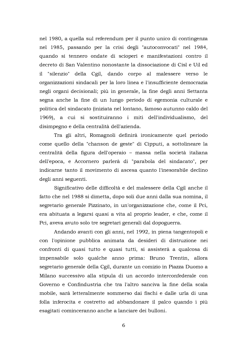 Anteprima della tesi: Comunicazione e rappresentanza nel sindacato. I rapporti con il lavoro, la società, i media. L'esperienza di Nidil - Cgil., Pagina 2