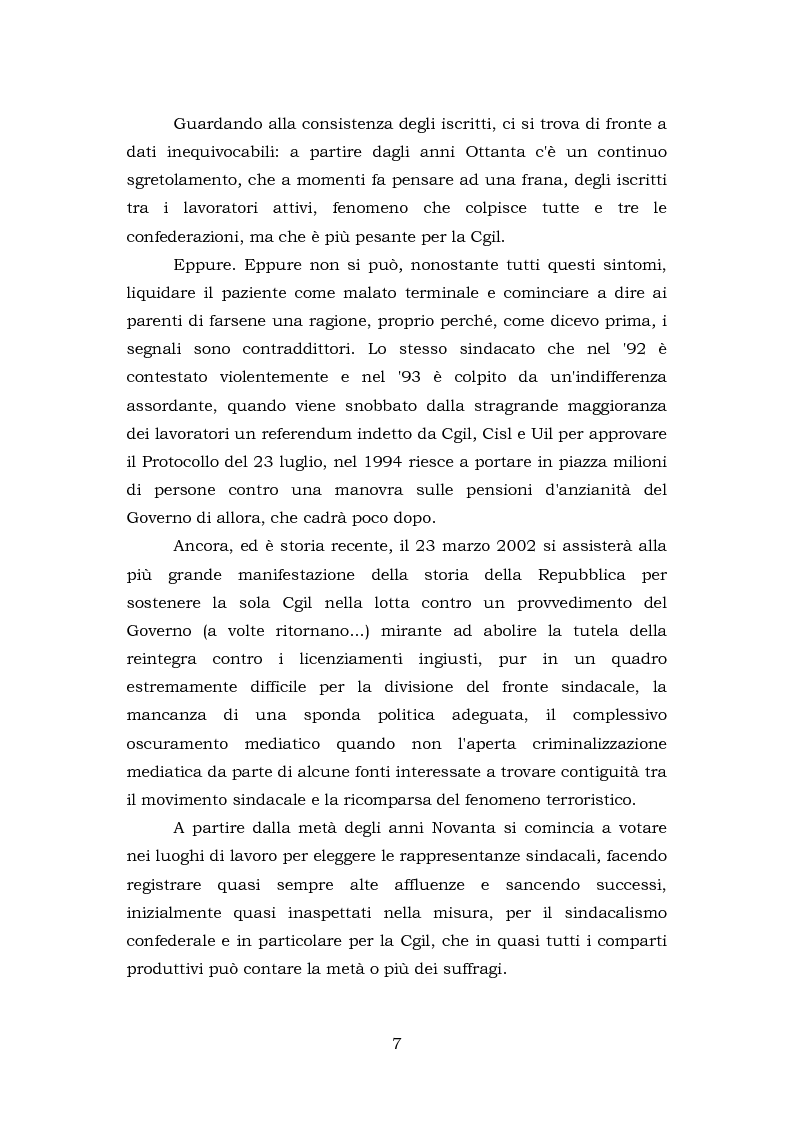 Anteprima della tesi: Comunicazione e rappresentanza nel sindacato. I rapporti con il lavoro, la società, i media. L'esperienza di Nidil - Cgil., Pagina 3
