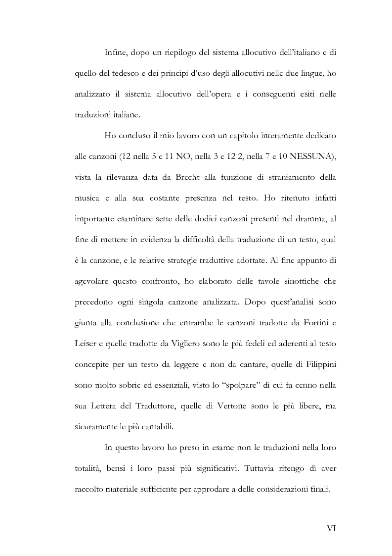 Anteprima della tesi: Alcuni aspetti delle traduzioni italiane di Mutter Courage und ihre Kinder di Bertolt Brecht, Pagina 6