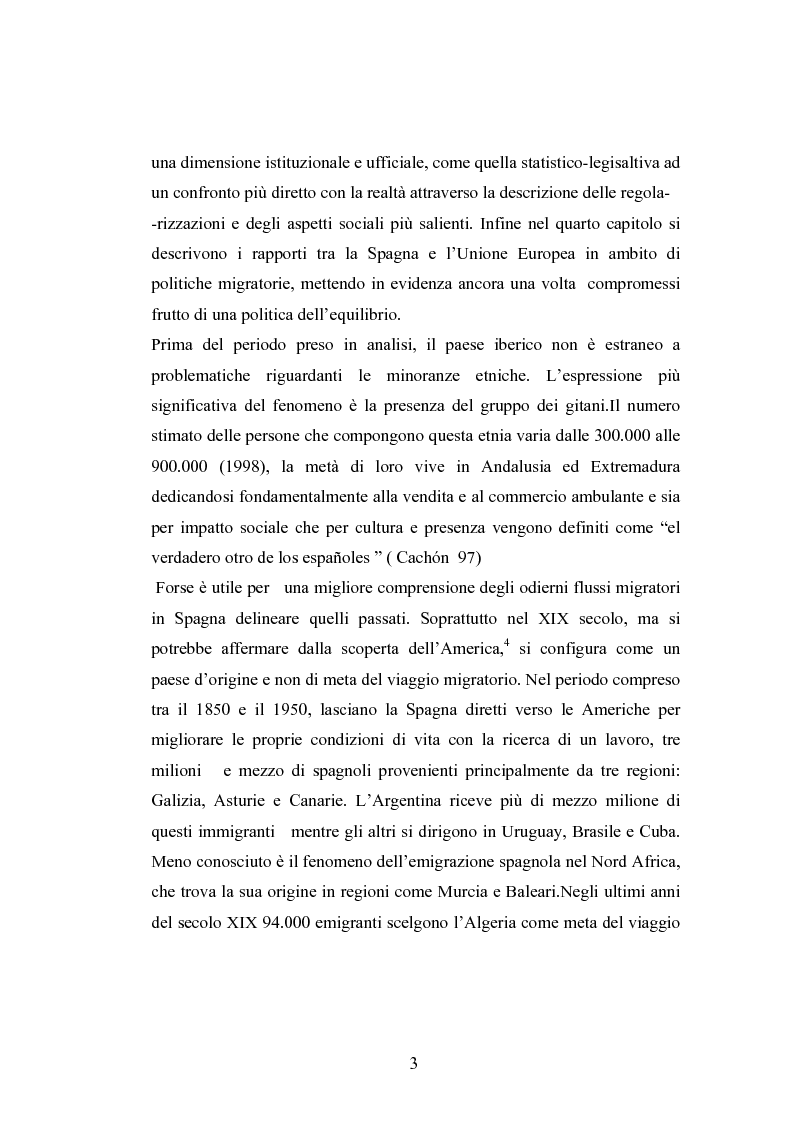 Anteprima della tesi: Osservazioni sul fenomeno dell’immigrazione in Spagna, con riferimento al periodo 1992-2002, Pagina 3