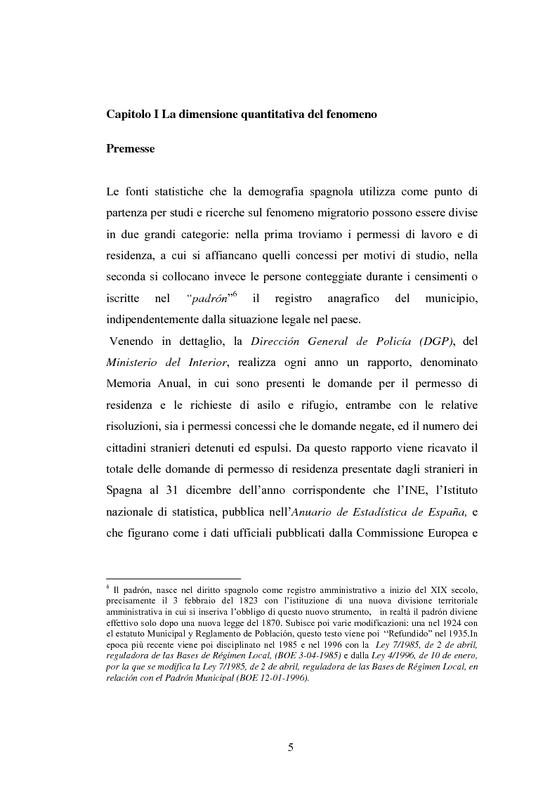 Anteprima della tesi: Osservazioni sul fenomeno dell’immigrazione in Spagna, con riferimento al periodo 1992-2002, Pagina 5