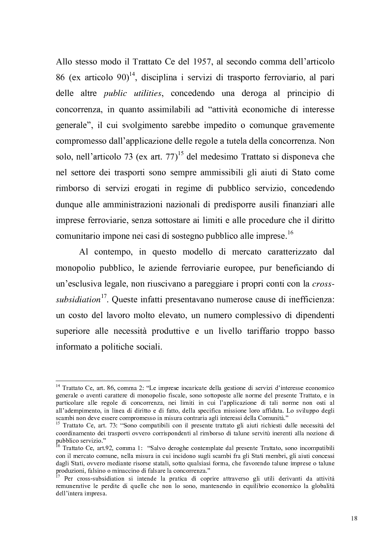Anteprima della tesi: Concorrenza e regolazione nel trasporto ferroviario passeggeri: il difficile cammino delle riforme, Pagina 15