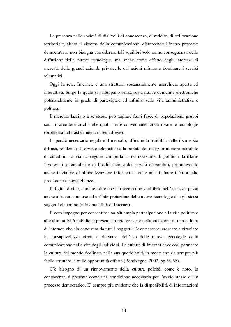 Anteprima della tesi: Democrazia e nuove tecnologie: rischi di esclusione e opportunità di partecipazione, Pagina 14