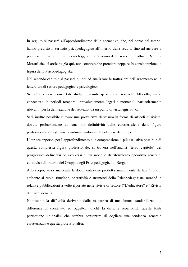 Anteprima della tesi: Quale Operatore psicopedagogico? Dallo Psicopedagogista al Formatore scolastico, Pagina 2