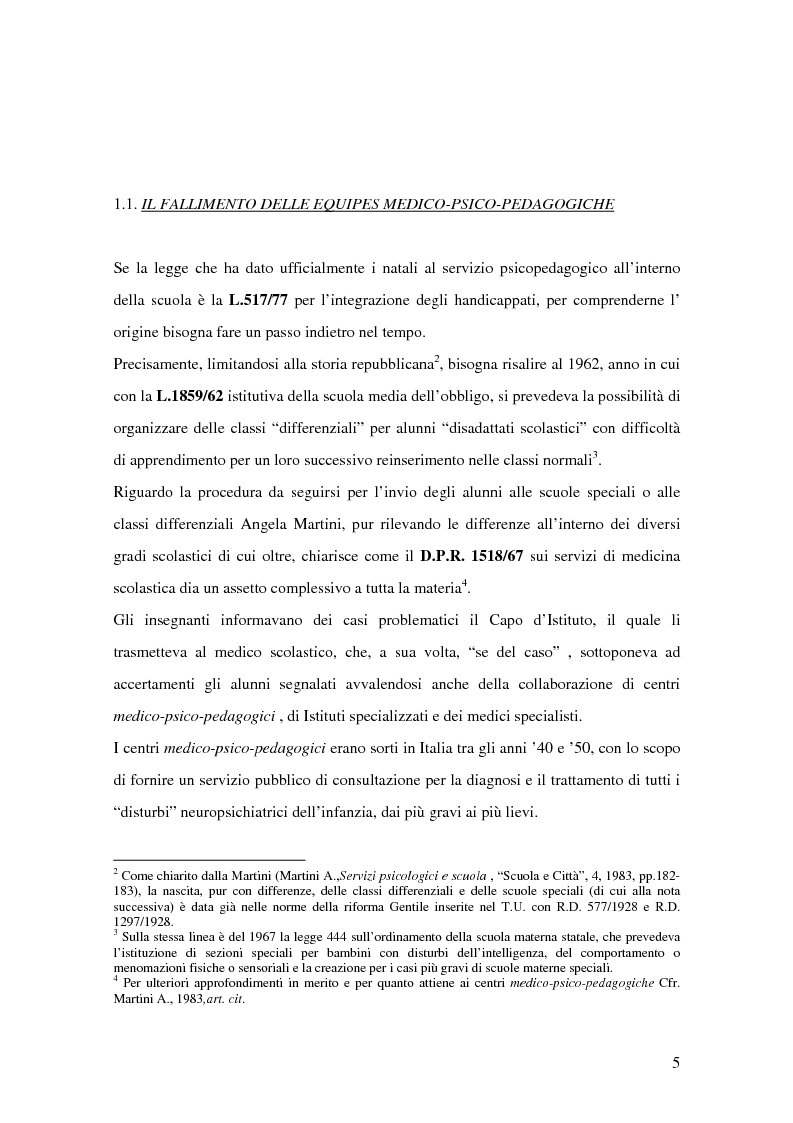 Anteprima della tesi: Quale Operatore psicopedagogico? Dallo Psicopedagogista al Formatore scolastico, Pagina 5