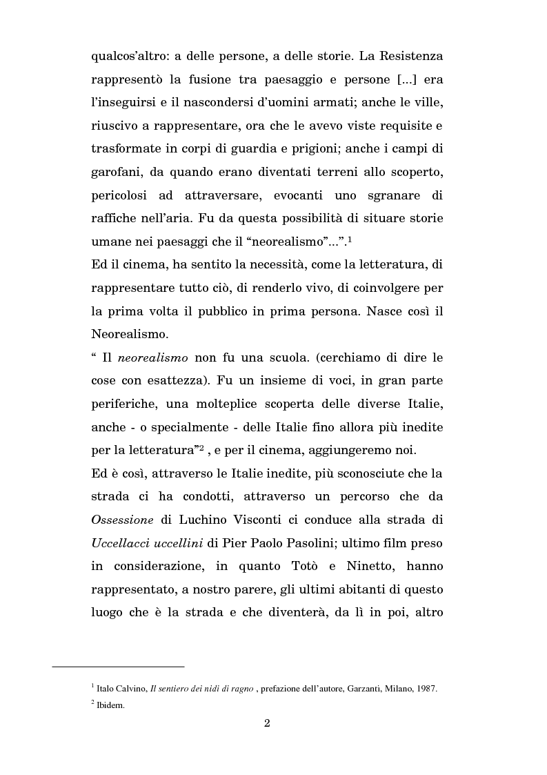 Anteprima della tesi: Ricordi di un luogo: la strada nel cinema italiano dal 1943 al 1966, Pagina 2