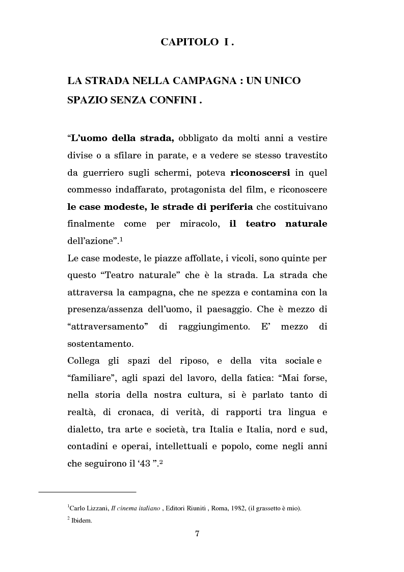 Anteprima della tesi: Ricordi di un luogo: la strada nel cinema italiano dal 1943 al 1966, Pagina 7