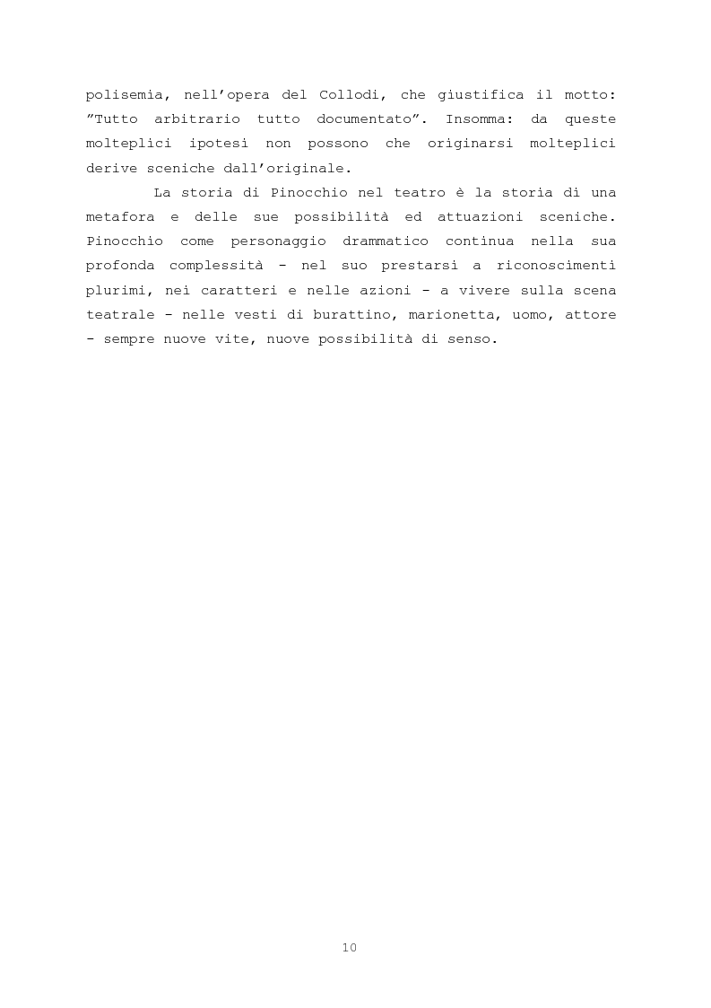 Anteprima della tesi: Pinocchio come personaggio Drammatico, Pagina 10
