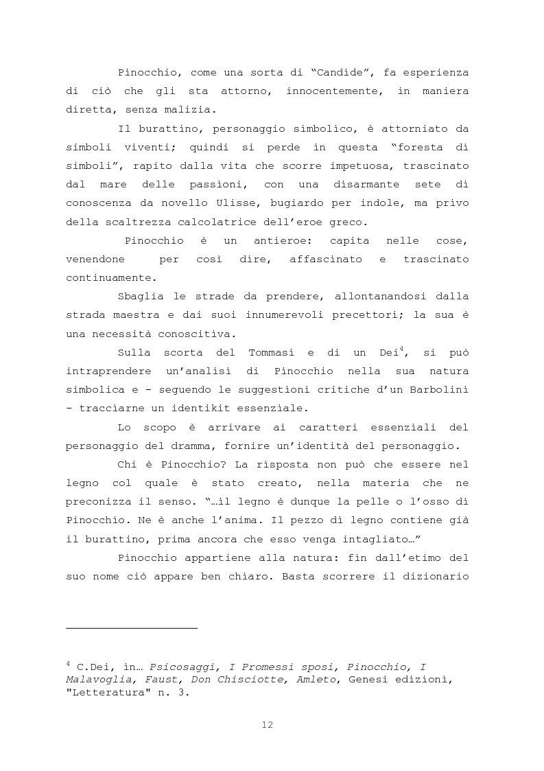 Anteprima della tesi: Pinocchio come personaggio Drammatico, Pagina 12