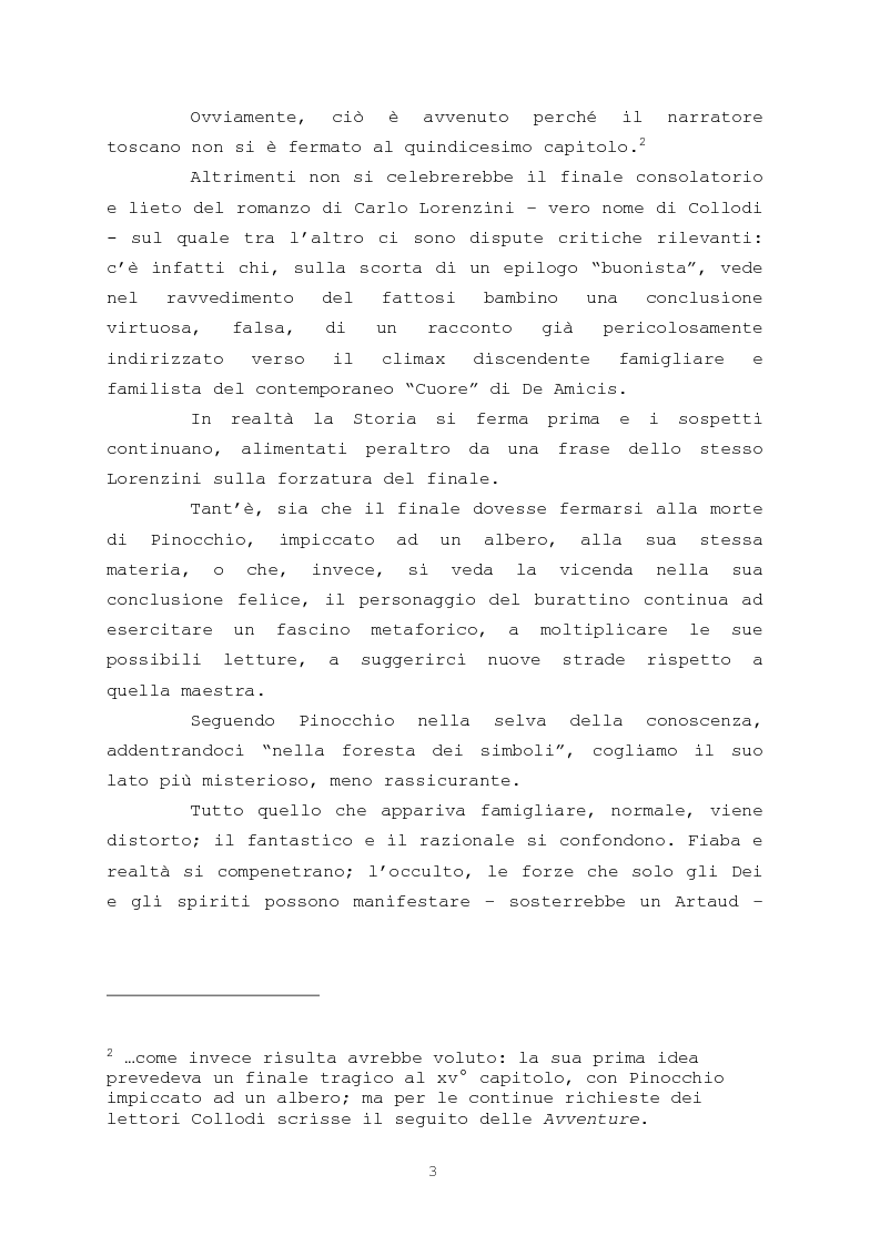 Anteprima della tesi: Pinocchio come personaggio Drammatico, Pagina 3