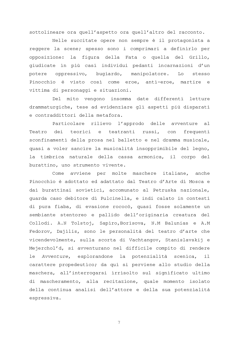 Anteprima della tesi: Pinocchio come personaggio Drammatico, Pagina 7