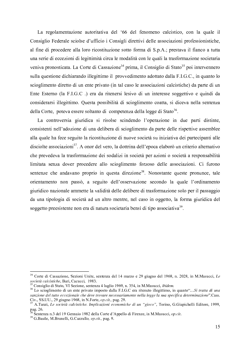 Anteprima della tesi: La crisi economica e finanziaria delle società di calcio professionistiche:analisi ed ipotesi di soluzione, Pagina 12