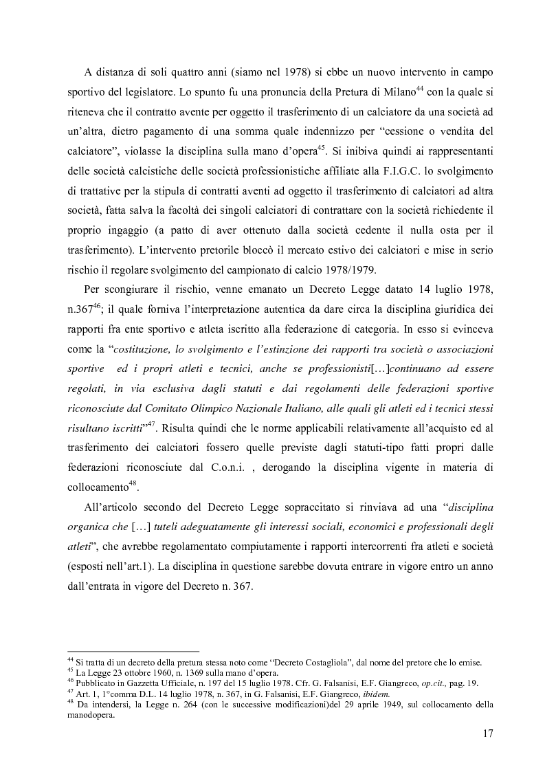 Anteprima della tesi: La crisi economica e finanziaria delle società di calcio professionistiche:analisi ed ipotesi di soluzione, Pagina 14