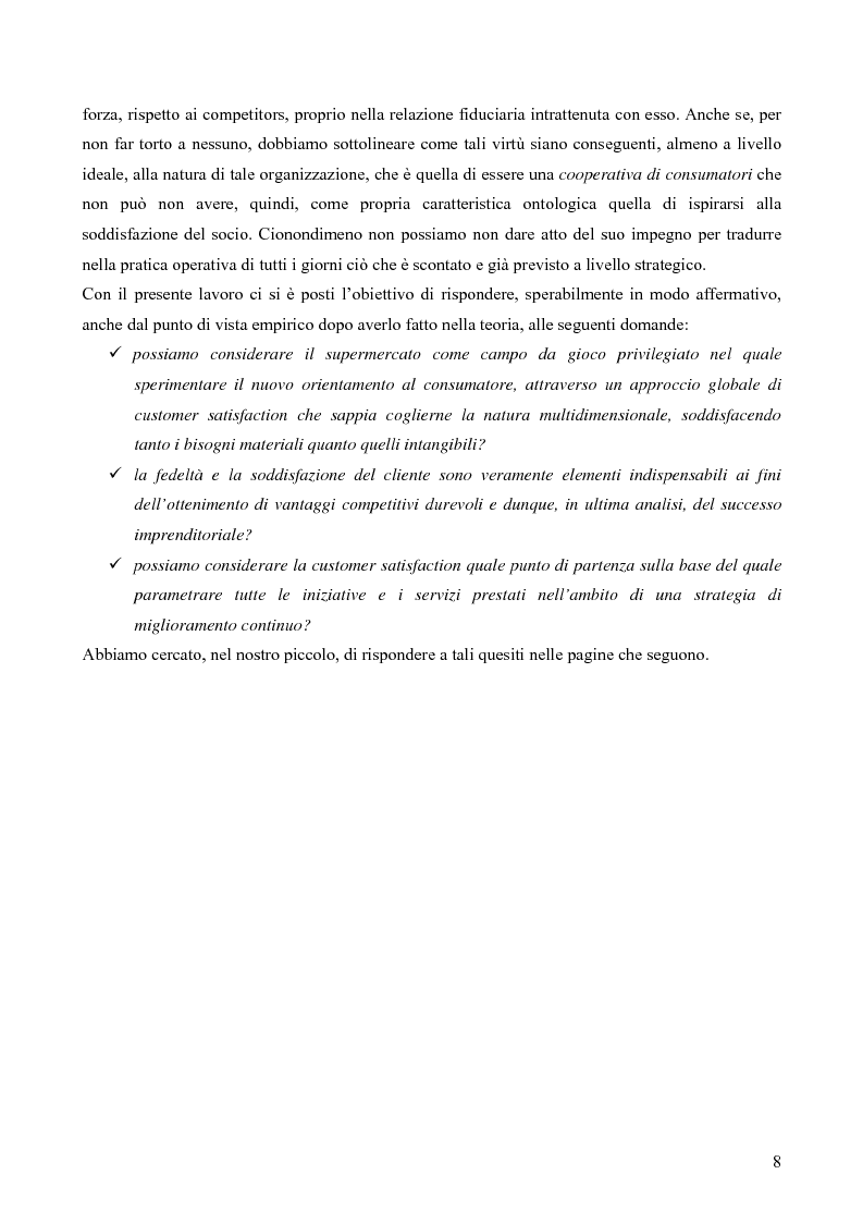 Anteprima della tesi: Il consumatore del servizio commerciale. Fondamenti teorici e prassi d'impresa: il caso Unicoop Tirreno, Pagina 3