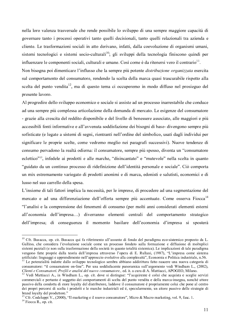 Anteprima della tesi: Il consumatore del servizio commerciale. Fondamenti teorici e prassi d'impresa: il caso Unicoop Tirreno, Pagina 6