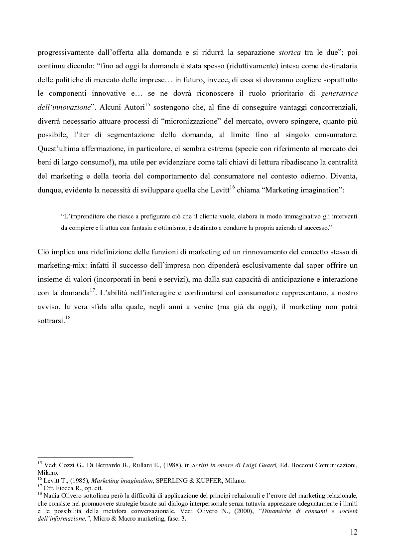 Anteprima della tesi: Il consumatore del servizio commerciale. Fondamenti teorici e prassi d'impresa: il caso Unicoop Tirreno, Pagina 7
