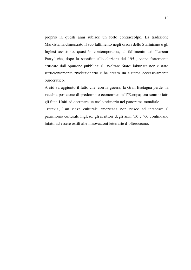 Anteprima della tesi: La cultura della 'Working-Class' in due romanzi di Alan Sillitoe, Pagina 10
