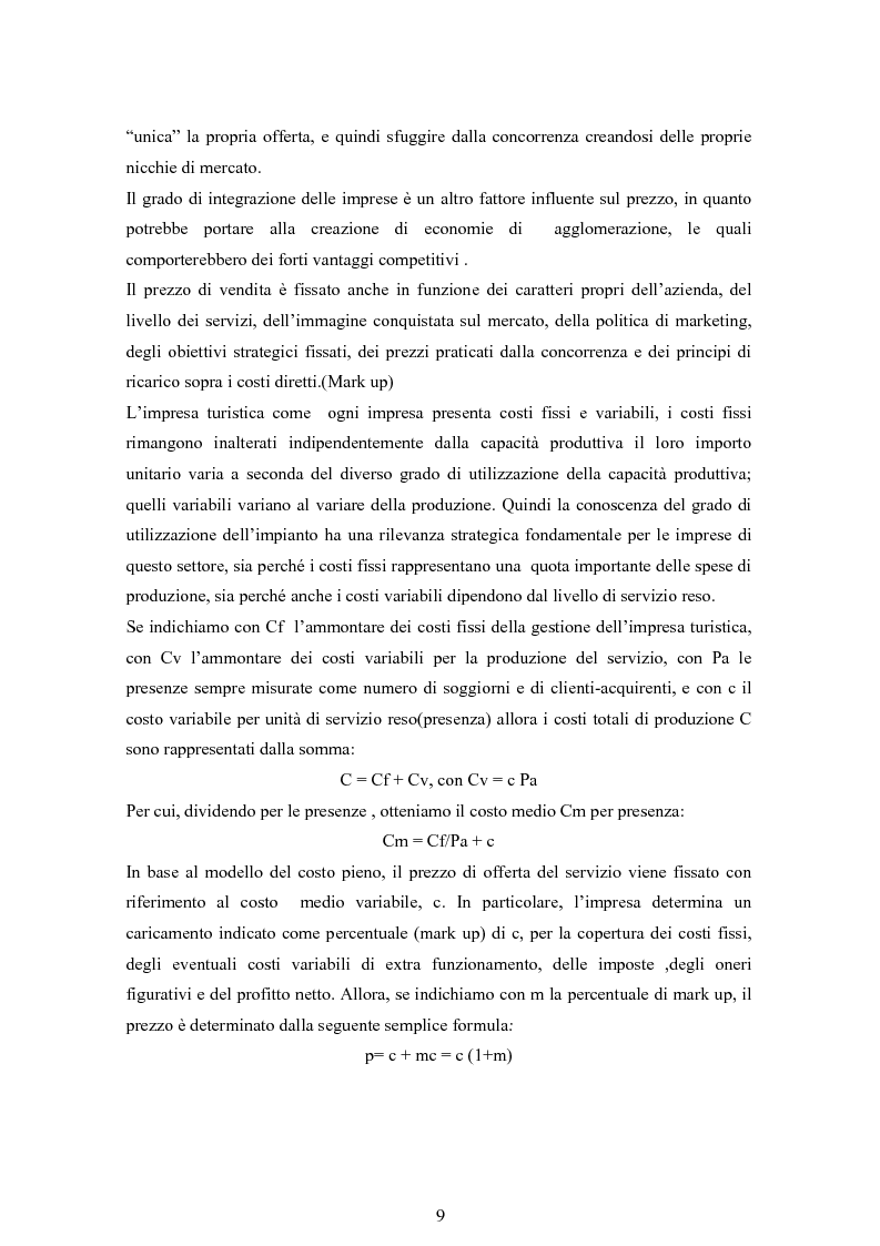 Anteprima della tesi: Decisioni di prezzo delle imprese turistiche del distretto di Villasimius, Pagina 6