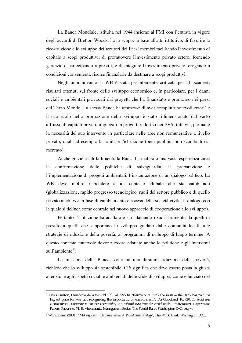 Anteprima della tesi: La valutazione degli impatti ambientali e sociali nelle politiche e nei progetti della Banca Mondiale. Tematiche specifiche relative alla biodiversità, Pagina 3
