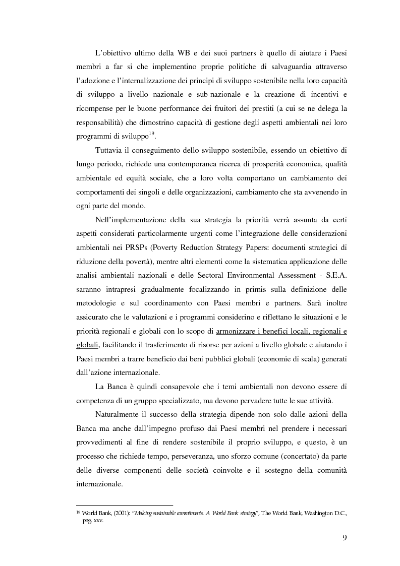 Anteprima della tesi: La valutazione degli impatti ambientali e sociali nelle politiche e nei progetti della Banca Mondiale. Tematiche specifiche relative alla biodiversità, Pagina 7