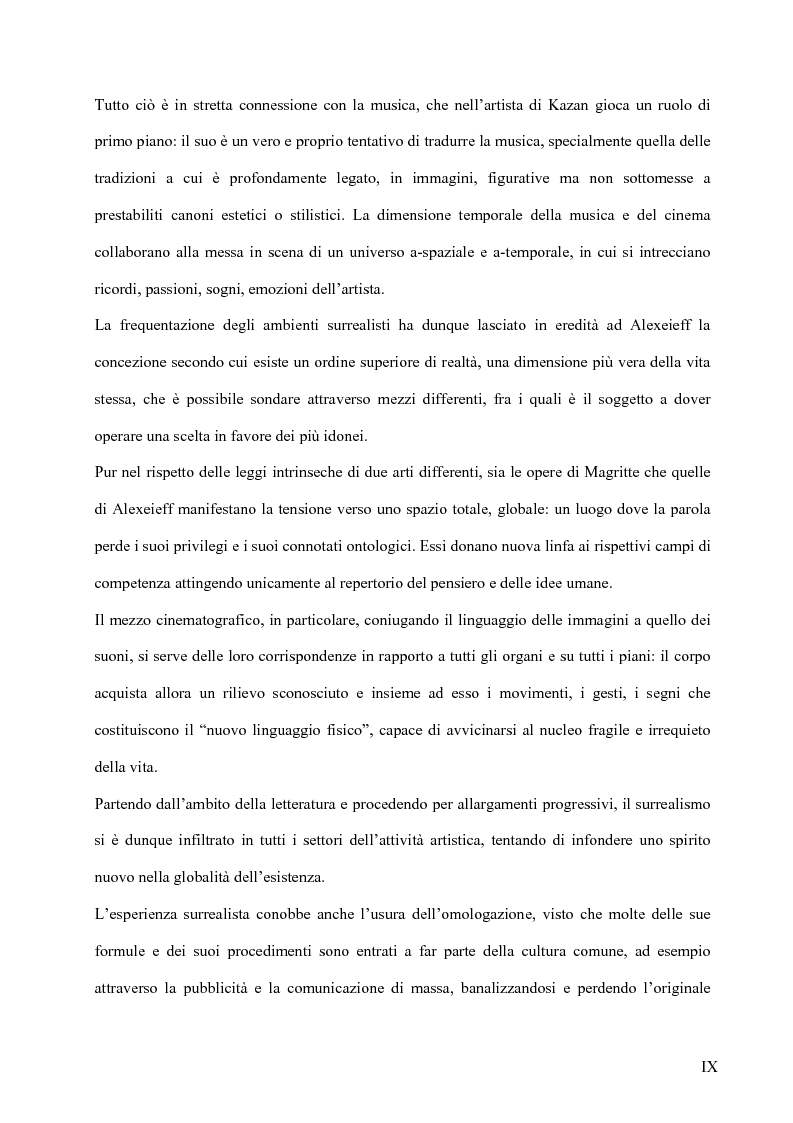 Anteprima della tesi: Il surrealismo e la visione: René Magritte e Alexandre Alexeieff, Pagina 8