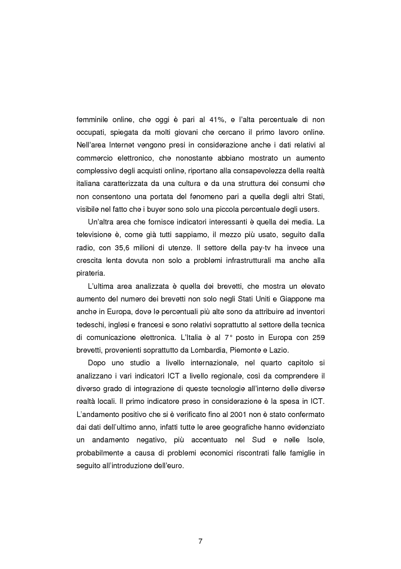 Anteprima della tesi: Gli Indicatori dell'Information and Communication Technology, Pagina 5