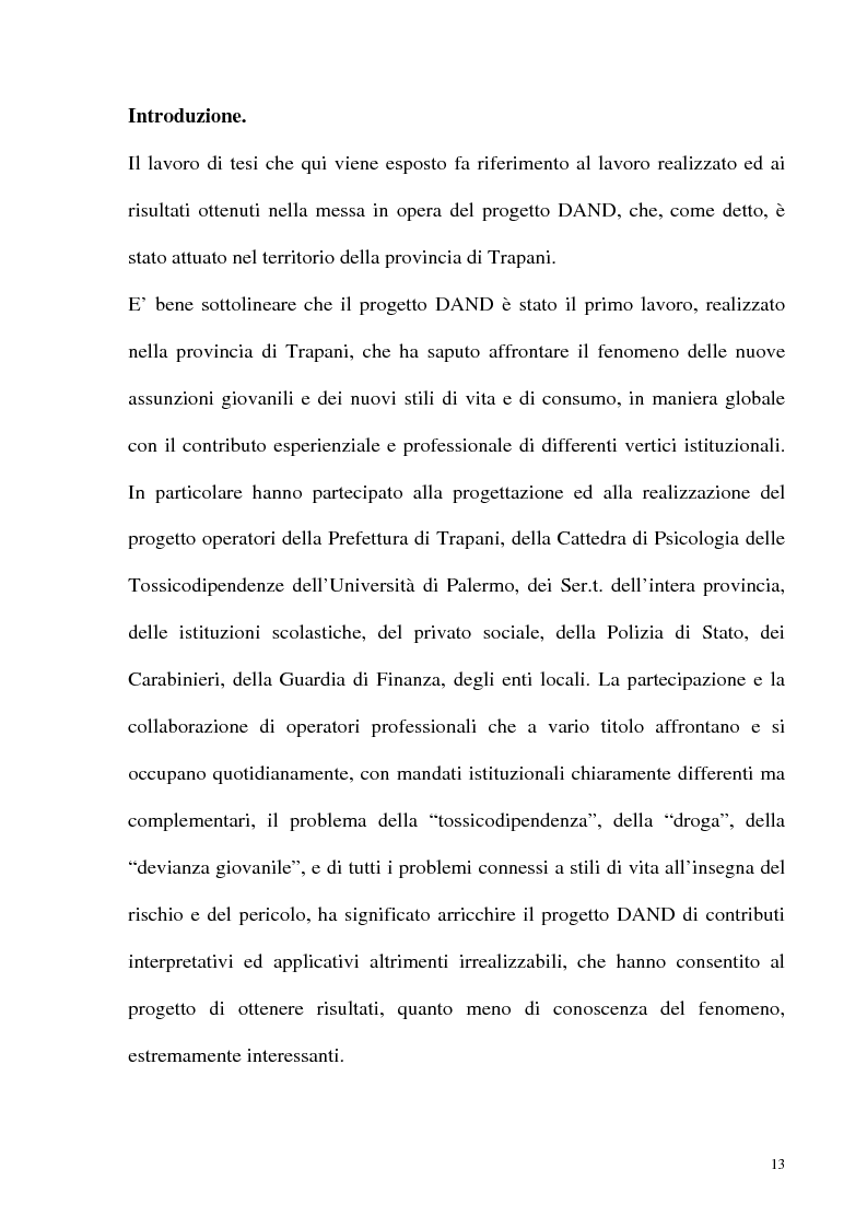 Anteprima della tesi: Il fenomeno delle assunzioni di nuove droghe nei giovani trapanesi. Stili comportamentali tra normalità e disagio, Pagina 11