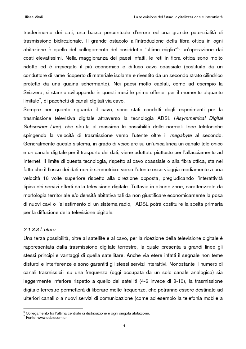 Anteprima della tesi: La televisione del futuro: digitalizzazione e interattività, Pagina 10