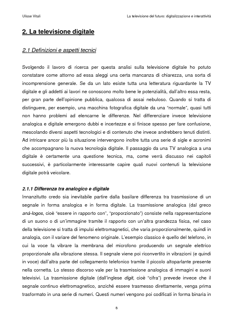 Anteprima della tesi: La televisione del futuro: digitalizzazione e interattività, Pagina 4