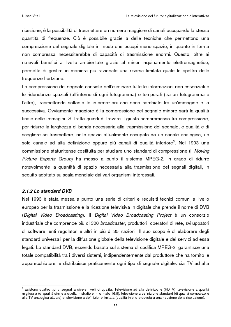 Anteprima della tesi: La televisione del futuro: digitalizzazione e interattività, Pagina 7