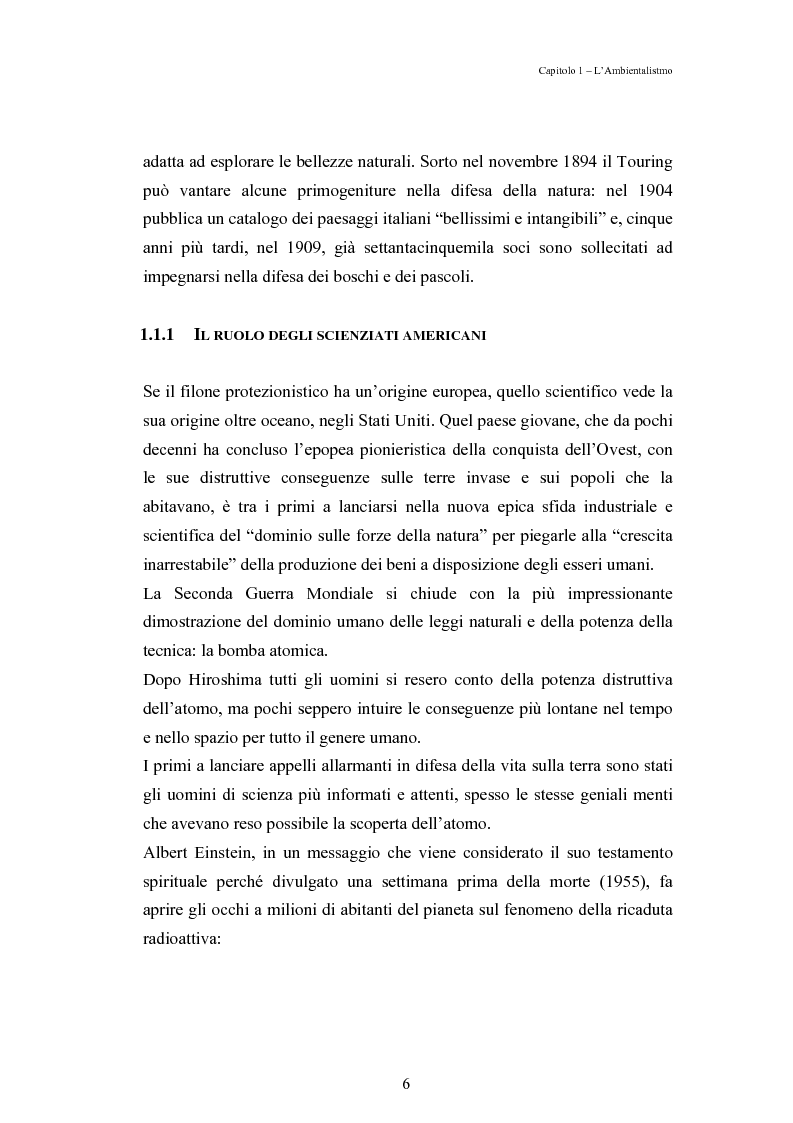 Anteprima della tesi: Mutamenti di azione dei movimenti ambientalisti : il caso Legambiente, Pagina 6