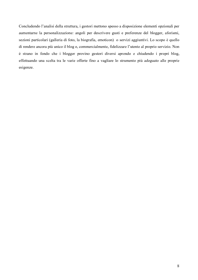 Anteprima della tesi: Nuovi spazi in Rete: il weblog, Pagina 8