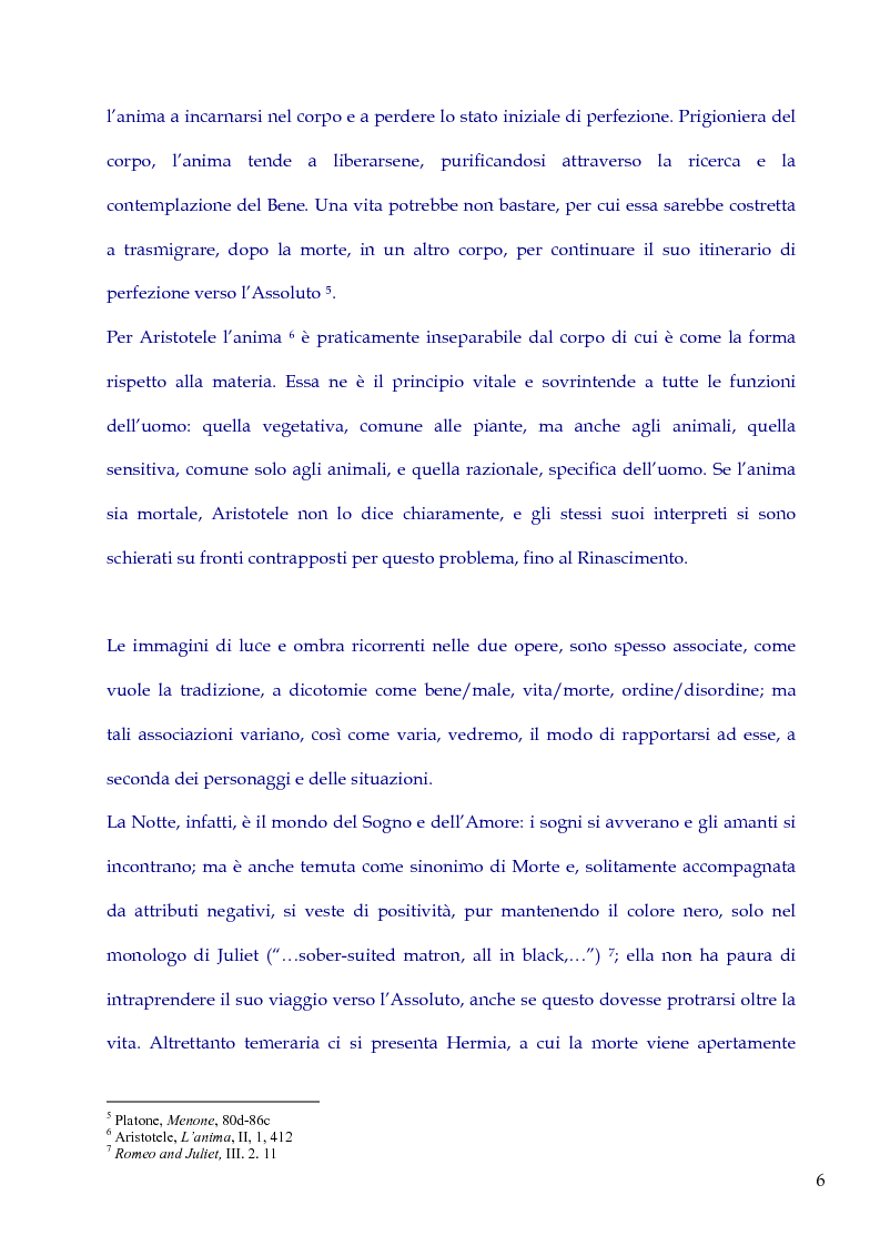 Anteprima della tesi: Love's such stuff as Dreams are made on. Il rapporto tra Amore e Sogno in Romeo and Juliet e in A Midsummer Night's Dream, Pagina 4