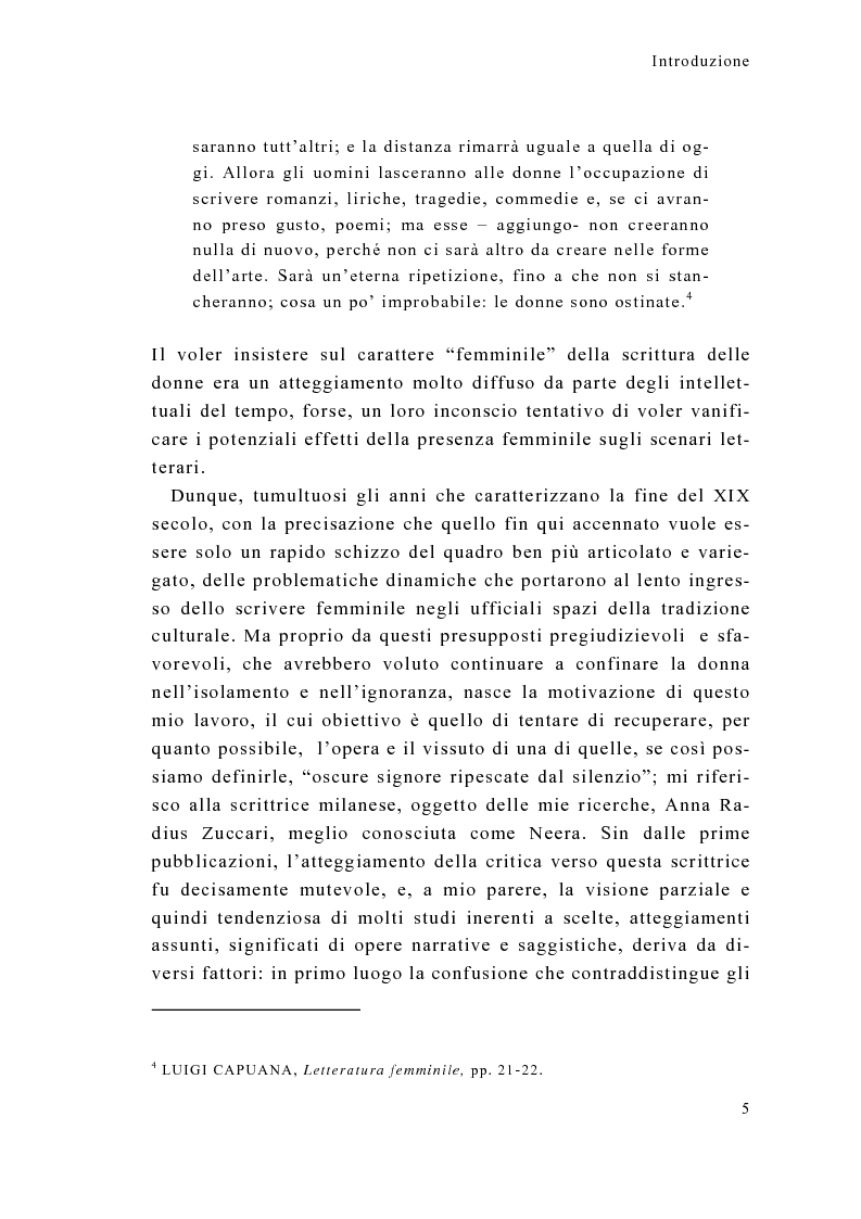 Anteprima della tesi: Tra calzette pizzi e merletti, Neera, scrittrice di talento, donna di alta moralità, Pagina 5