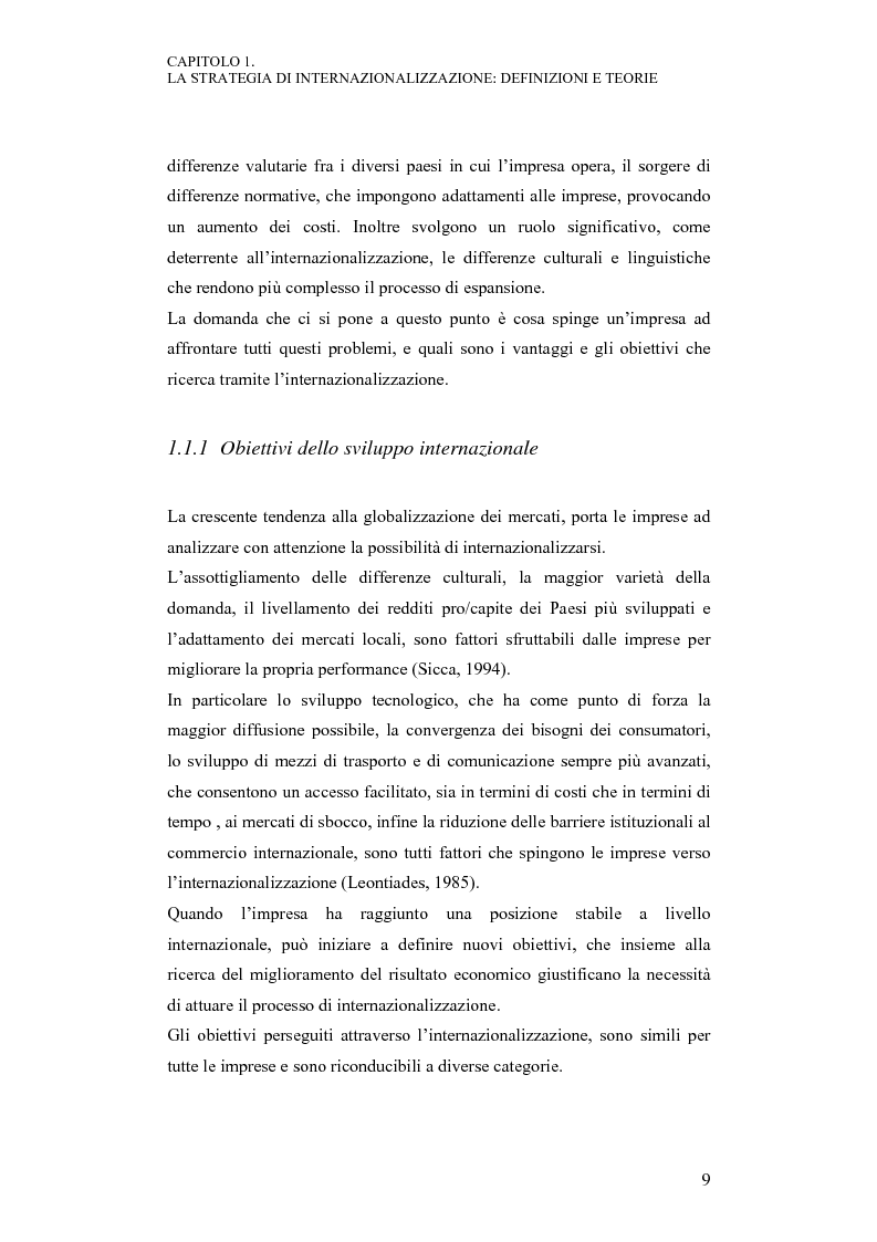 Anteprima della tesi: La strategia ed il processo di internazionalizzazione di un'impresa operante nel settore della biancheria per la casa: il Gruppo Zucchi, Pagina 8
