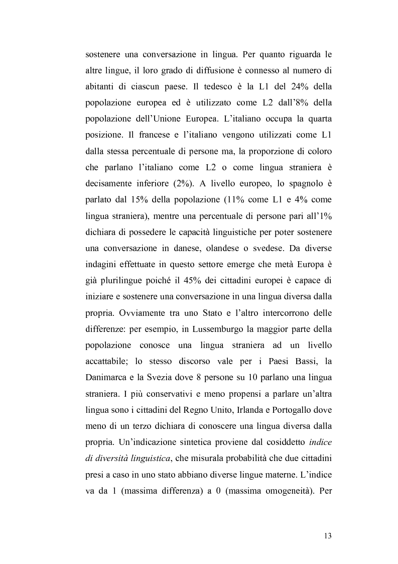 Anteprima della tesi: Studi di interferenza linguistica: americanismi e anglicismi., Pagina 13