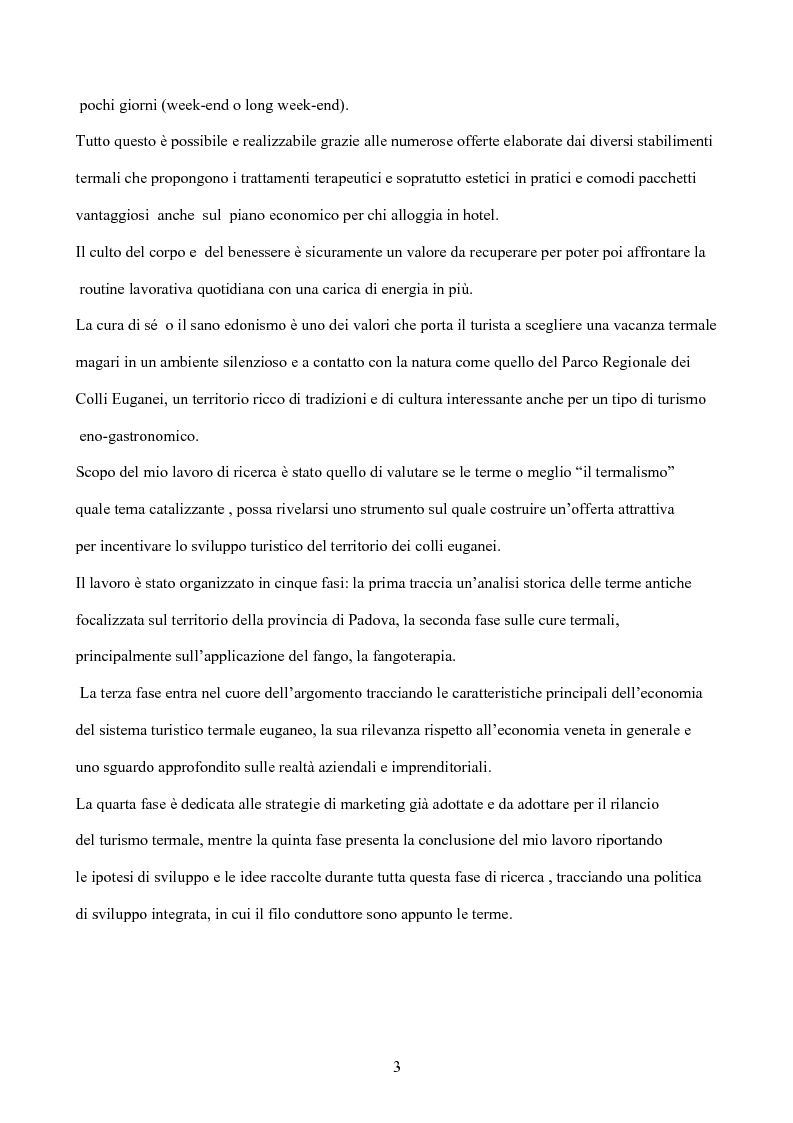Anteprima della tesi: Il termalismo nei colli euganei: le nuove politiche di marketing di un turismo antico, Pagina 2