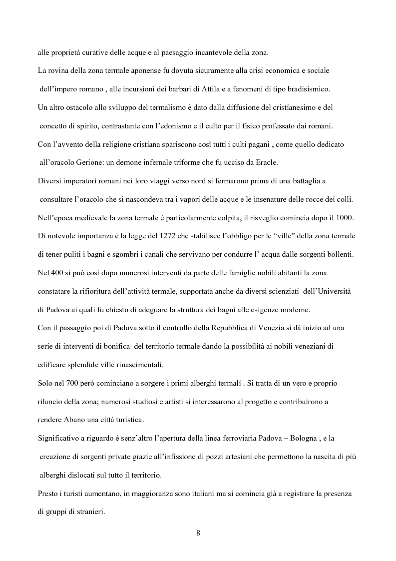 Anteprima della tesi: Il termalismo nei colli euganei: le nuove politiche di marketing di un turismo antico, Pagina 7