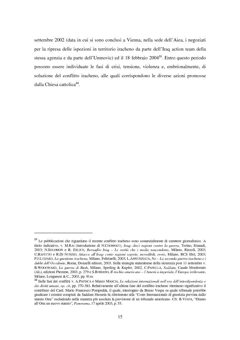 Anteprima della tesi: Il ruolo della Chiesa cattolica nella promozione della pace e della sicurezza internazionali: la Santa Sede ed il conflitto iracheno 2002-2004, Pagina 9