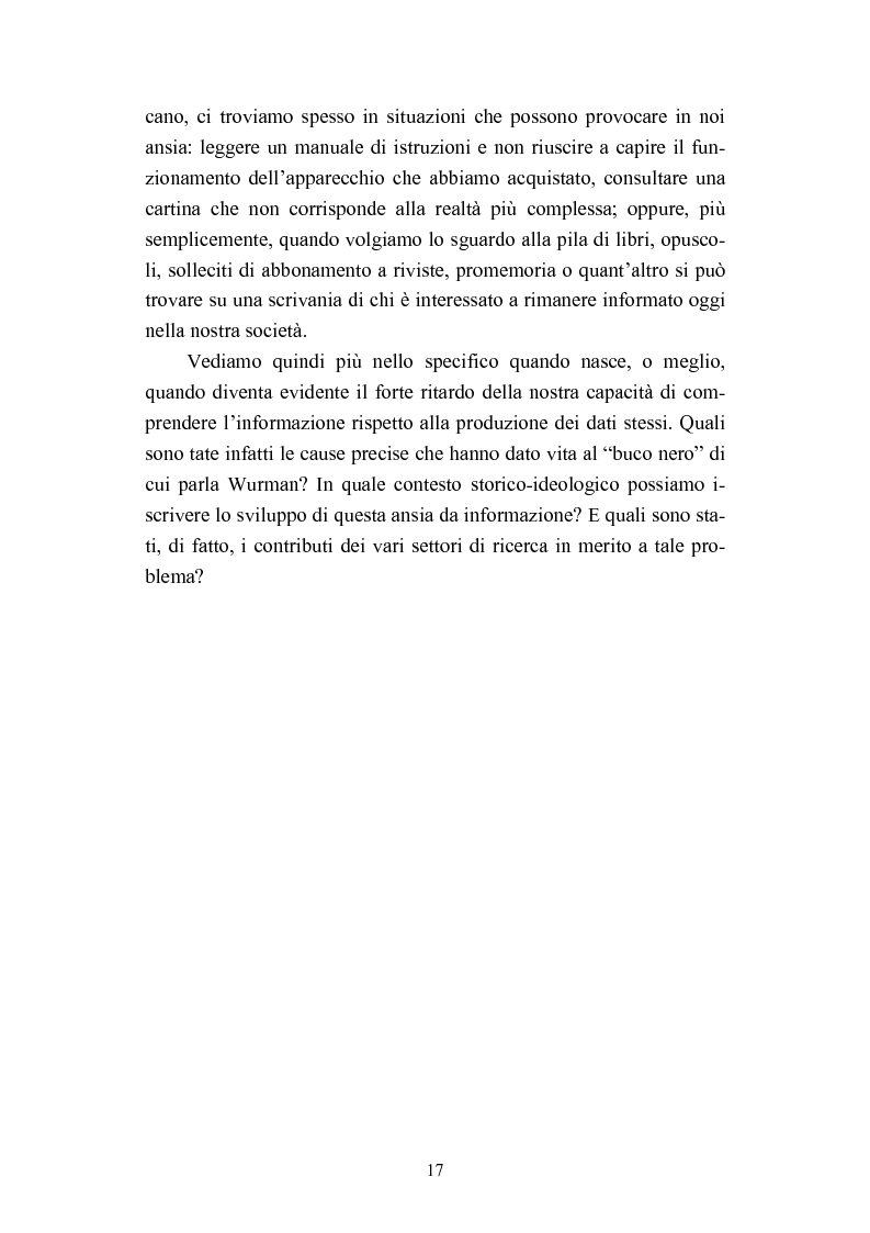 Anteprima della tesi: Dall'informazione esplosa alla conoscenza appetibile. Informatiotion Design per la presentazione di contenuti editoriali, Pagina 15