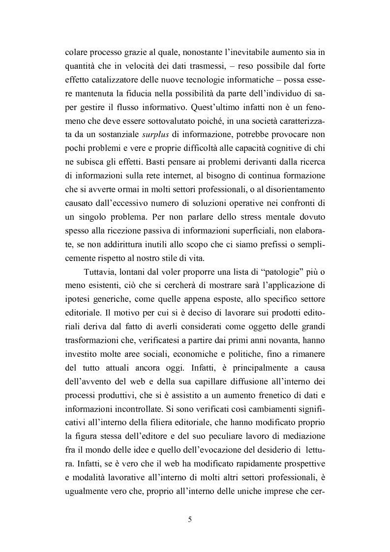Anteprima della tesi: Dall'informazione esplosa alla conoscenza appetibile. Informatiotion Design per la presentazione di contenuti editoriali, Pagina 3