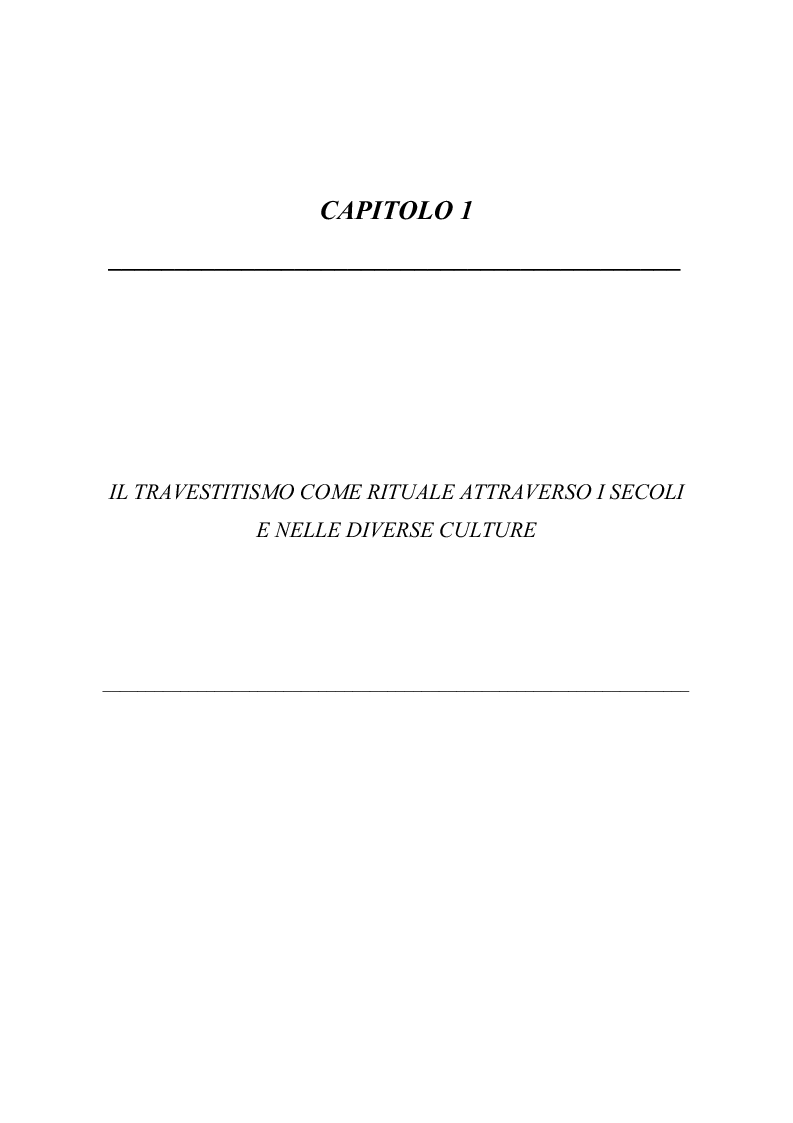 Anteprima della tesi: Il travestitismo. Rito e rappresentazione. Dalle antiche culture tribali ai giorni nostri., Pagina 3